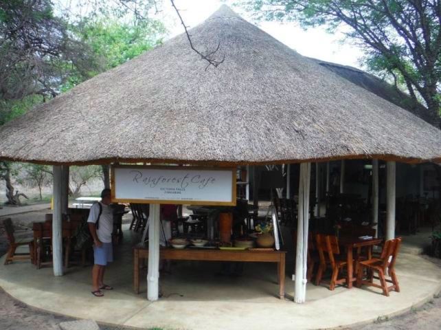 Outside the Rainforest Cafe within the Victoria Falls National Park rainforest - Zimbabwe