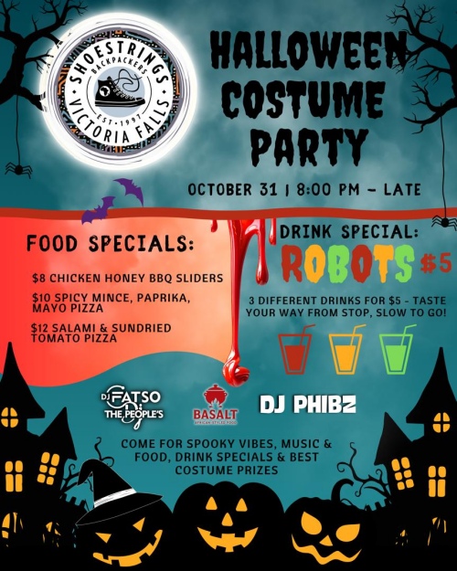 Shostrings Backapackers Halloween in Victoria Falls, Zimbabwe