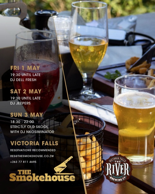 Live music all May Day weekend at The Smokehouse in Victoria Falls, Zimbabwe