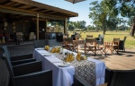 ...a dining area under the trees or lodge cover