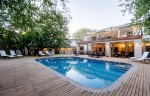 The pool and dining area