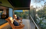 Private deck with view of the river and wilderness