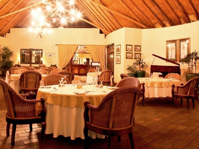 The Palm Restaurant dining room at Ilala Lodge, Victoria Falls