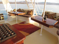 Comfortable seating on the aft middle deck