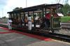 The tram is a modern built replica of a classic 1890s model