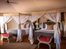 Inside a spacious twin bedded room