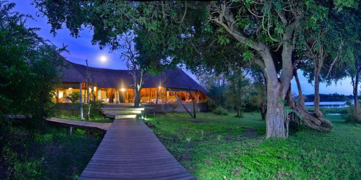 Raised walkways around the lodge