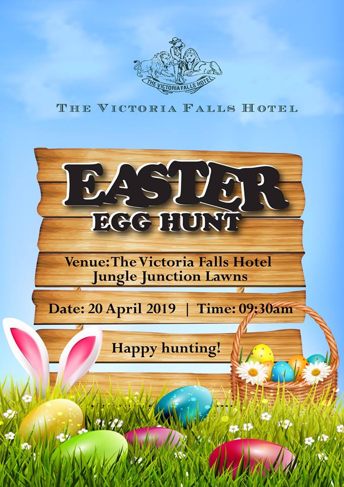The 2019 Easter egg hunt at the histori Victoria Falls Hotel - Zimbabwe