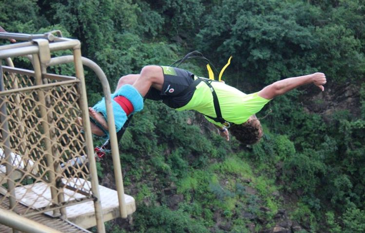 Back flip bungee at the Victoria Falls Bridge between Zimbabwe and Zambia - over the Zambezi River!