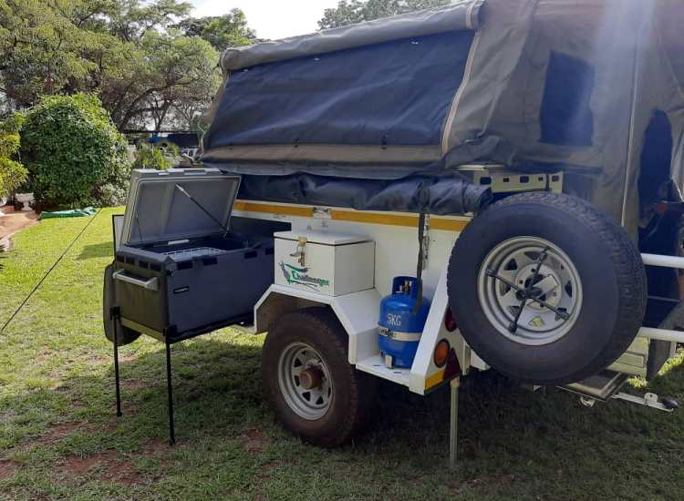 The fully equipped trailer optionally hired out by Victoria Falls 4x4 Rentals in Zimbabwe