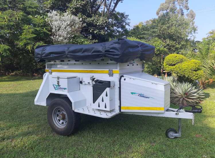 A trailer used for self-drive campers hired out by Victoria Falls 4x4 Rentals in Zimbabwe