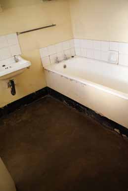 the bathroom, complete with yellow sick or something in the bath...