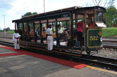 The tram is a modern built replica of a classic 1890s model