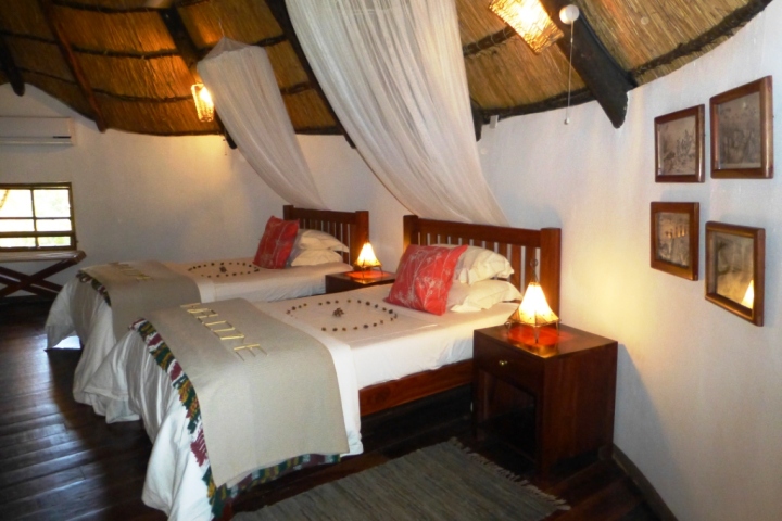 A twin room at Waterberry Zambezi Lodge