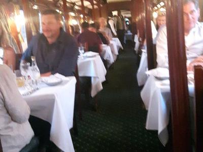 Inside the dinner train