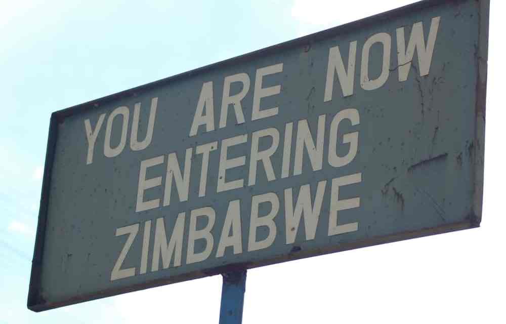 Zimbabwe welcome sign