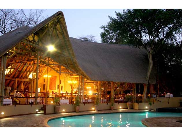 Spacious open air dining area at Chobe Safari Lodge in Botswana