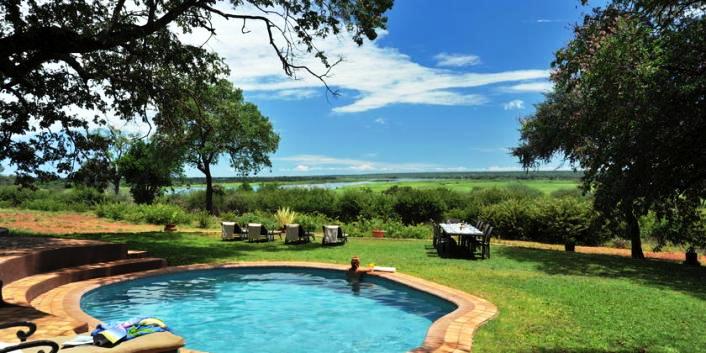 The sparkling pool near the river