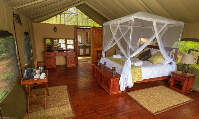 Inside a Little Gorges tented room
