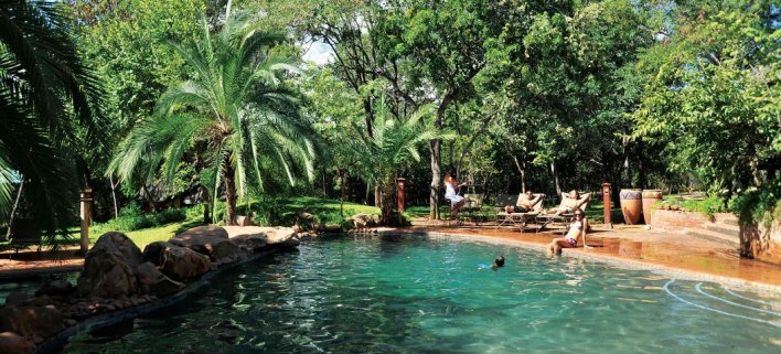 The swimming pool at Lokuthula Lodges