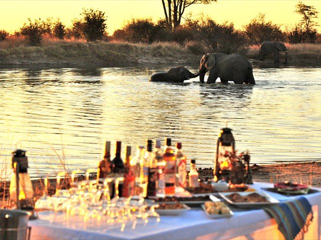 Sundowners by the waterhole