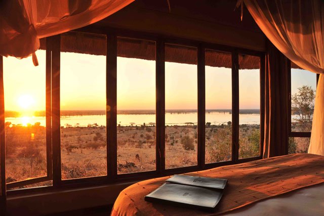Catch amazing sunsets from your room at Ngoma Safari Lodge in Botswana