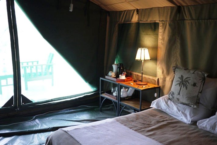 Inside a luxury tent
