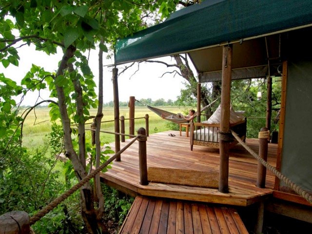 Comfortable safari camp in Moremi