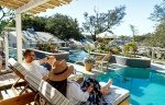 Cabana facing the garden and pool
