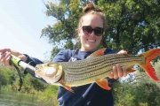 Fishing on the Zambezi River near Victoria Falls