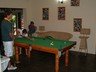 The pool table inside the main building