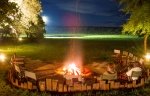 Communal fireplace with views of the waterhole