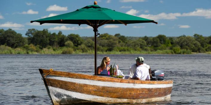 A private river cruise on the Zambezi