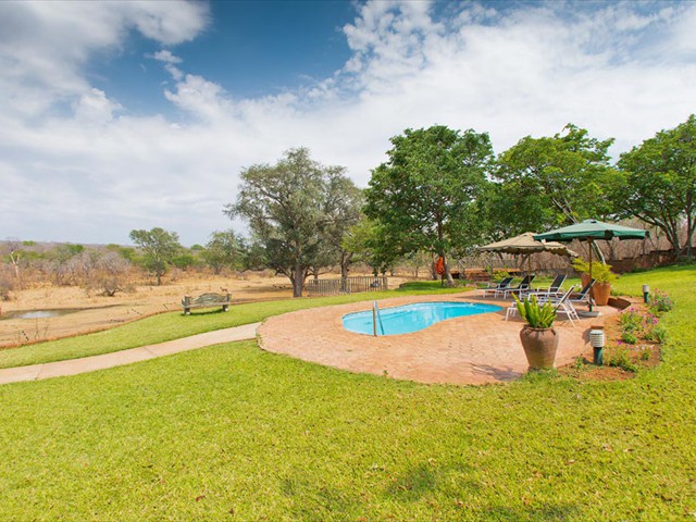 The swimming pool and gardens