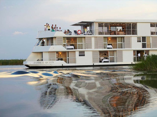 Zambezi Queen sailing the Chobe River Zambezi Queen sailing the Chobe River